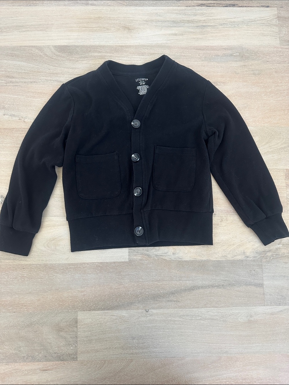 Little Bipsy 5T-6T Black Button Cardigan for Kids